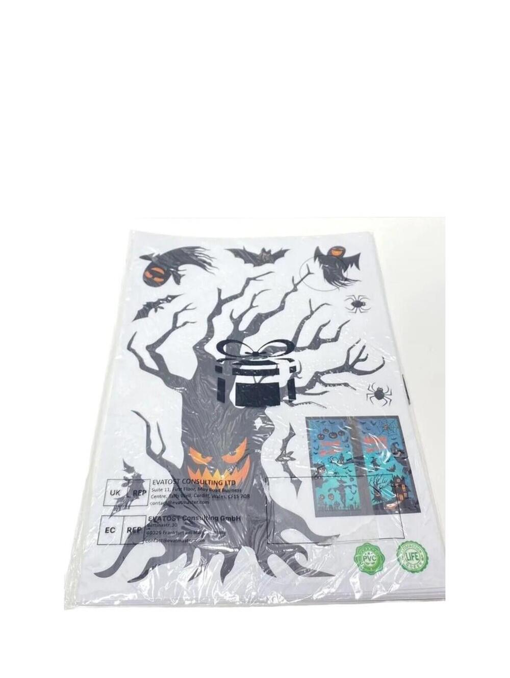 Halloween Window Stickers, Cling Adhesive Window Creepy Pumpkin Decor, Brand New